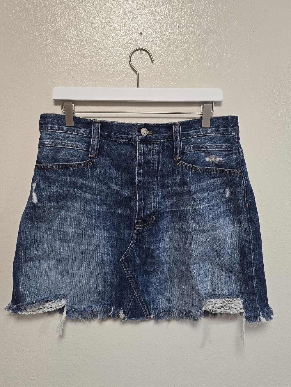 Madewell Rigid Denim A-Line Mini Skirt Size 30